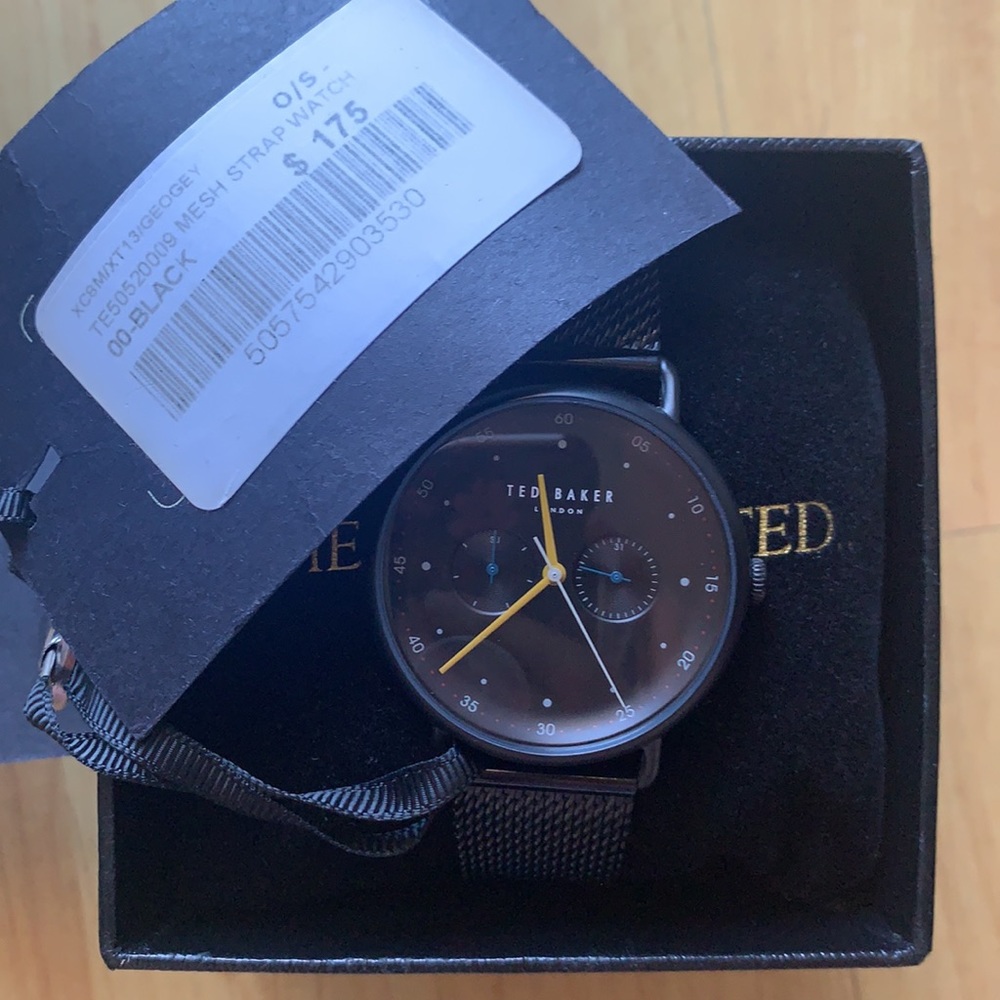Ted Baker George Black Men's Wrist Watch NWT - Picture 4 of 6